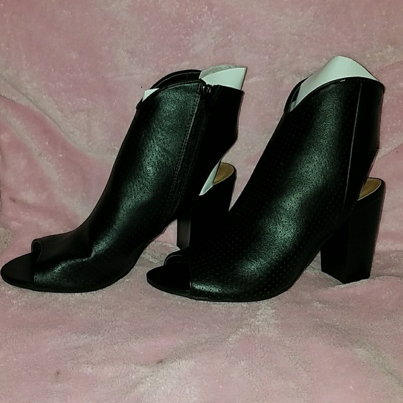Vegan leather peep toe heels - Picture 5 of 10
